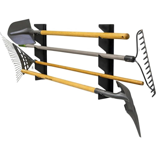 Wall Mounted Tool Organizer Garden And Yard Heavy Duty Metal Construction Adjustable Storage Channels 2