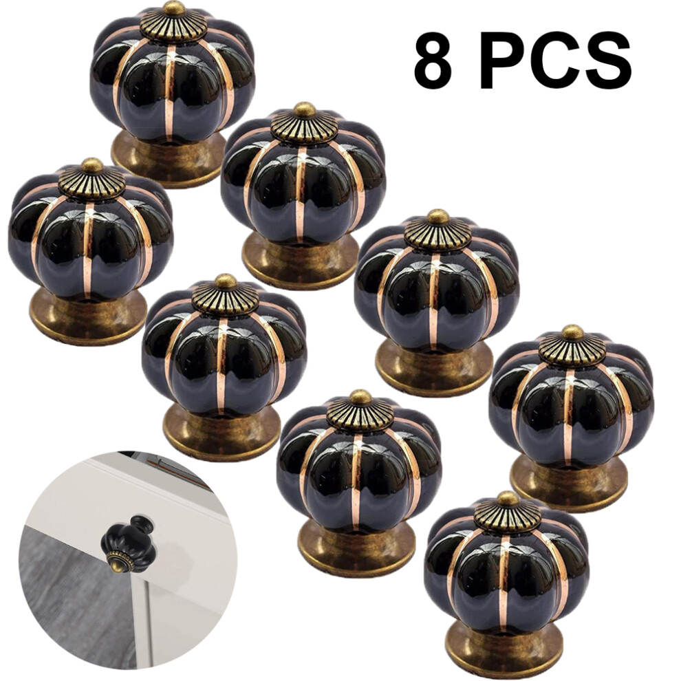 Vintage Elegance Pumpkin Drawer Handles, Ceramic Cabinet Knobs For Unfading Color And Glossy Smooth Surface 9436597699777