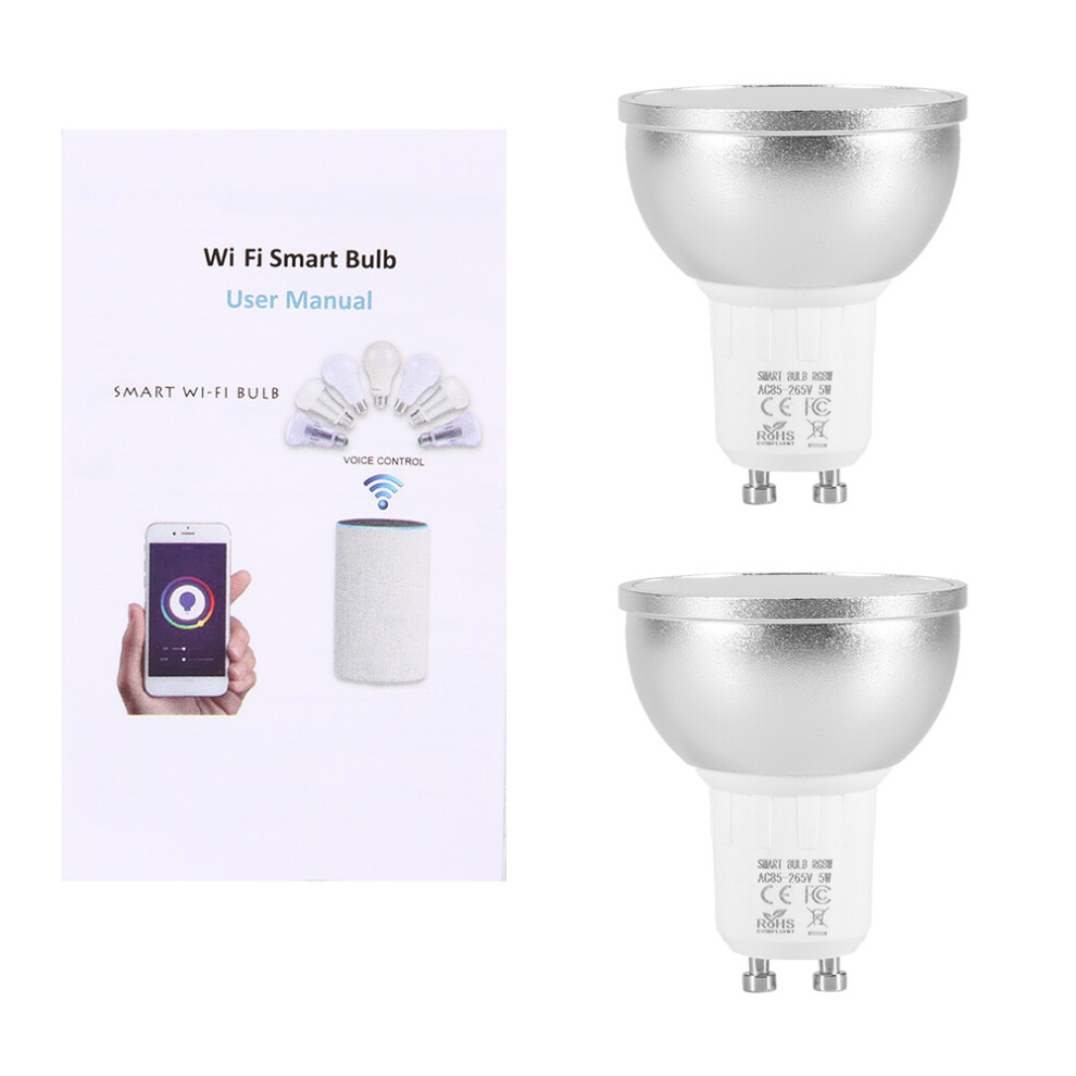 Voice-Controlled Spotlight, Alexa Google Home Compatible, Smart Rgb Led Bulb, 5W Wifi Color-Changing Light, Gu10 Dimmable Lamp, 16 Million Colors, Zig 9060116242801