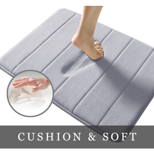Πατάκι μπάνιου Coral Velvet, πυρήνας Memory Foam για εξαιρετική άνεση, αντιολισθητική 2