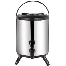 Isolated donor for icecold and hot drinks, stainless steel juice dispenser drink carrier milk bucket with tap Ref: 7068