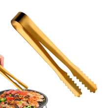 Small serving tongs Small ice cube tongs made of metal, Stainless steel with teethgold