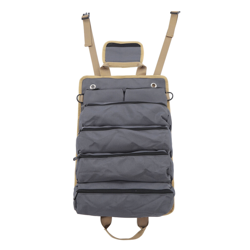 Durable Canvas Material Tool Roll Up Pouch Canvas Tool Organizer Bag Zipper Tool Pockets Hanging Tool Zipper Carrier Lightweight And Durable For Home 9466005586931