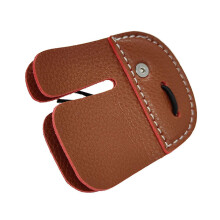 Finger Tabs Leather Protective Gear RightHanded DoubleLayered Tab Protector Finger Clip Brown