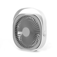 USB Desk Fan Rotating Table Fan, 3Speed, 1500mAh Battery, Quiet, Small White, For Home Office