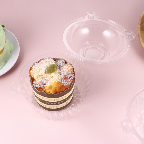 1Set Plastic Cakebox Wit Met Koepel Voor Cupcakes En Bescherming 1