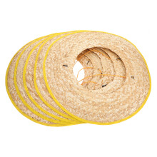 5Stk Vollkrempiger Stroh-Sonnenschutz Für Schutzhelm Beige Leicht