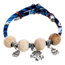 Verstelbare Katoenen Kattenhalsband Met Kralen En