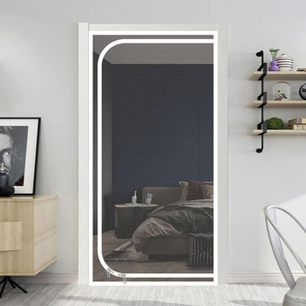 Cat Grid Balcony Door, Pet Screen Door For Living Room, Bedroom, Kitchen Dog Cat Grid Door With Zipper (100X220cm) 100X220cm White 9105992579914