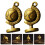 2Pcs Light Brown Brass Key Hanging Pendant DIY Unique Globe Charm 6