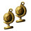 2Pcs Light Brown Brass Key Hanging Pendant DIY Unique Globe Charm 8