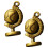 2Pcs Light Brown Brass Key Hanging Pendant DIY Unique Globe Charm 10
