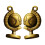 2Pcs Light Brown Brass Key Hanging Pendant DIY Unique Globe Charm 11