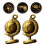 2Pcs Light Brown Brass Key Hanging Pendant DIY Unique Globe Charm 7