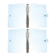2Stk Sky-Blue PVC Notizbuch Schutz, Klarer A6 Ringordner Planer