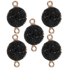 5Stk Schwarze Resin Schmuck Anhänger Cluster DIY Connector Für Armband