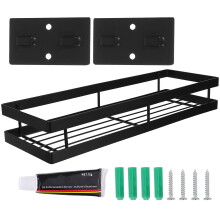 1Rack De Rangement Suspendu Noir En Métal Pour Cuisine