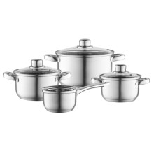 Harry cooking pot set, 8piece stainless steel, dishwasher, riveted handles