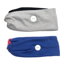 2Stk Stirnband Mit Maskenknopf Damen