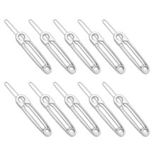 10Pcs Geometric Silver Alloy Hair Clips Hollow Out Women's Hairpins