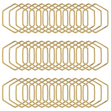 50Stk Hexagon Ohranhänger Kupfer Charm DIY Schmuck Basteln Gold