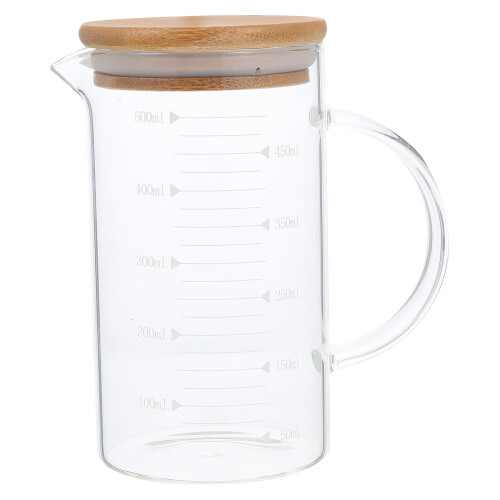 1Set -Messbecher Mit Und Deckel, Hitzebeständig, Transparent