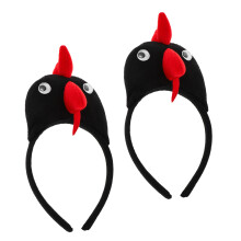 2Stk Plüsch Huhn Kopfschmuck Schwarz Weich Animal Headband Für Events