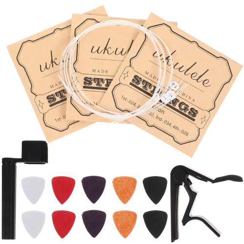1Set Portable Guitar Repair Tools Kit Assorted Colors Capo Wool Picks