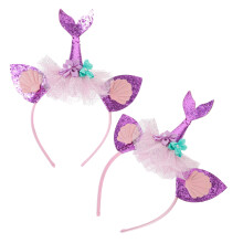 2Stk Haarband Meerjungfrau Weiches Party Accessoire