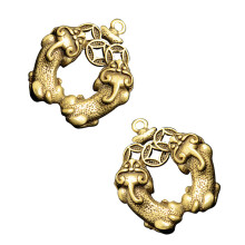 2Stk Messing Schlüsselanhänger Charm Goldfarbene Accessoire