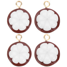 4Stk 3D Charms Resin Und Metall, DIY Schmuck Anhänger