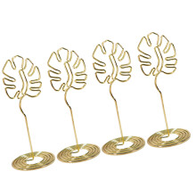 4St Gouden Metalen Papierclips Tafelnummerhouder Bruiloft Accessoire