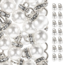 100Stk ABS Schmuckanhänger Silber Imitationsperlen Charms Für DIY