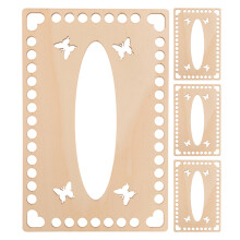 4Ud Base De Bolsa De Madera Beige Para Tejido Y Decoración DIY