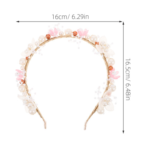 Kinder Haarband Mit Und Perlen in Rosa 1