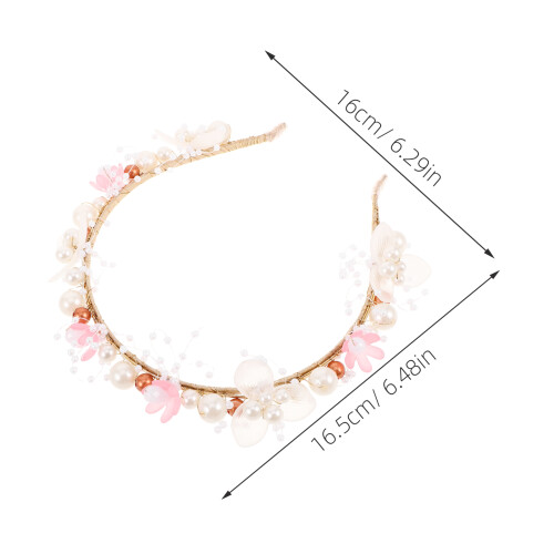 Kinder Haarband Mit Und Perlen in Rosa 2