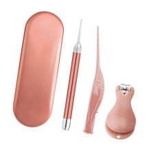 1Set Duurzame Metalen Nagelknipper Met Ergonomisch Ontwerp Goudkleurig