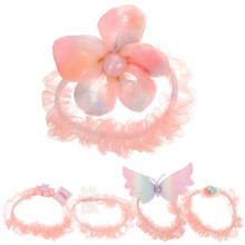 5Stk Rosa Ponytailhalter Haargummis Elastisch Haarschmuck