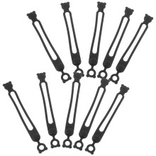 10Pcs Black Silicone Zip Ties Reusable Cable Organizers Cord Wraps