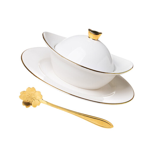 1Set Duurzame Keramische Bakkom Wit Voor Pudding En Mousse