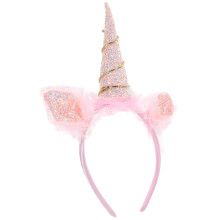 1Stk Pinkes Haarband Plüsch Elastisch Kinder Party Accessoire