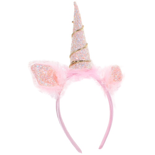 1Stk Pinkes Haarband Plüsch Elastisch Kinder Party Accessoire