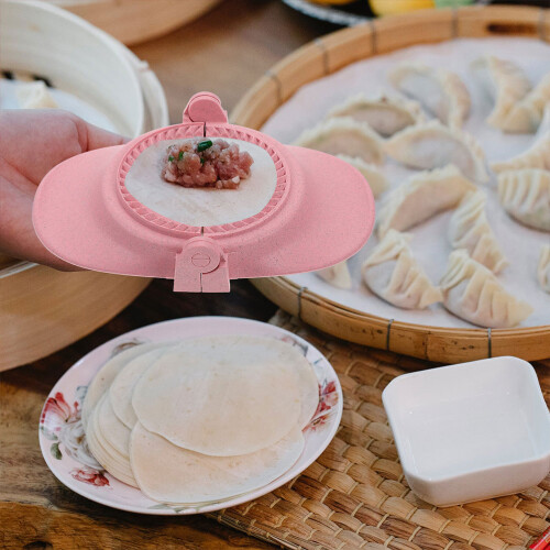 2St Huiselijke Dumpling Maker Rood Plastic En Tarwestro Keukentool 2