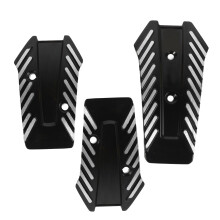 3Stk Schwarze Auto Pedalabdeckungen Aluminiumlegierung Rutschfest Set