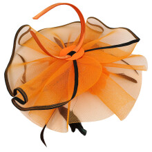 Festlicher Frauen Haarreif Fascinator Mit Federn Orange