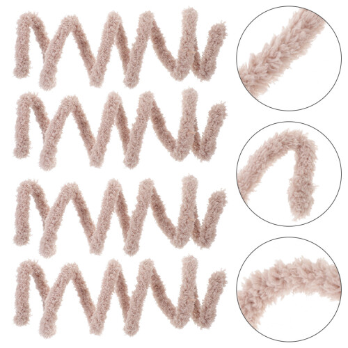 4Stk Flauschige Twisting Sticks Aus Plüsch Und Draht Hellgrau DIY 2