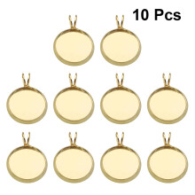 10St Gouden DIY Hanger Trays Ronde Bezel Voor Foto En Hars Sieraden