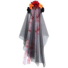 Halloween Haarreif Mit Seidenblumen Schleier Für Erwachsene