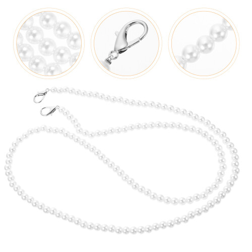 Silberne Perlenkette Handtaschen Riemen 2
