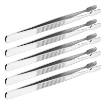 5Pqt Pinzas De Inoxidable Plata Para Precisión En Sellos Y Joyas